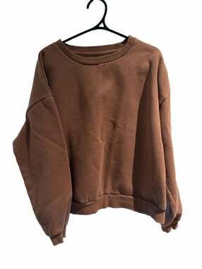 Allfenix Sweatshirt Size M Brown Fleece Crewneck Pullover